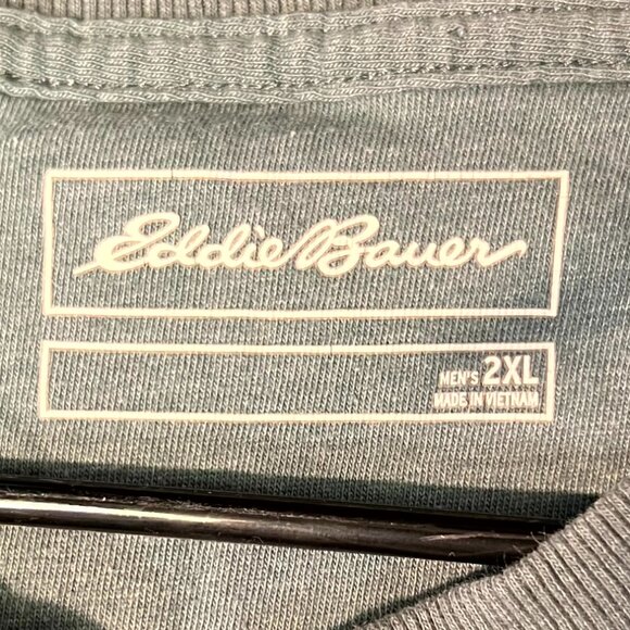 Eddie Bauer Grey Waffle-Knit Thermal Men's Long-Sleeve Henley Tee T-Shirt SZ 2XL - Picture 2 of 5